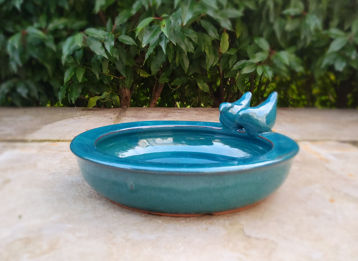 Vogelbad Keramik Petrol von Esschert Design