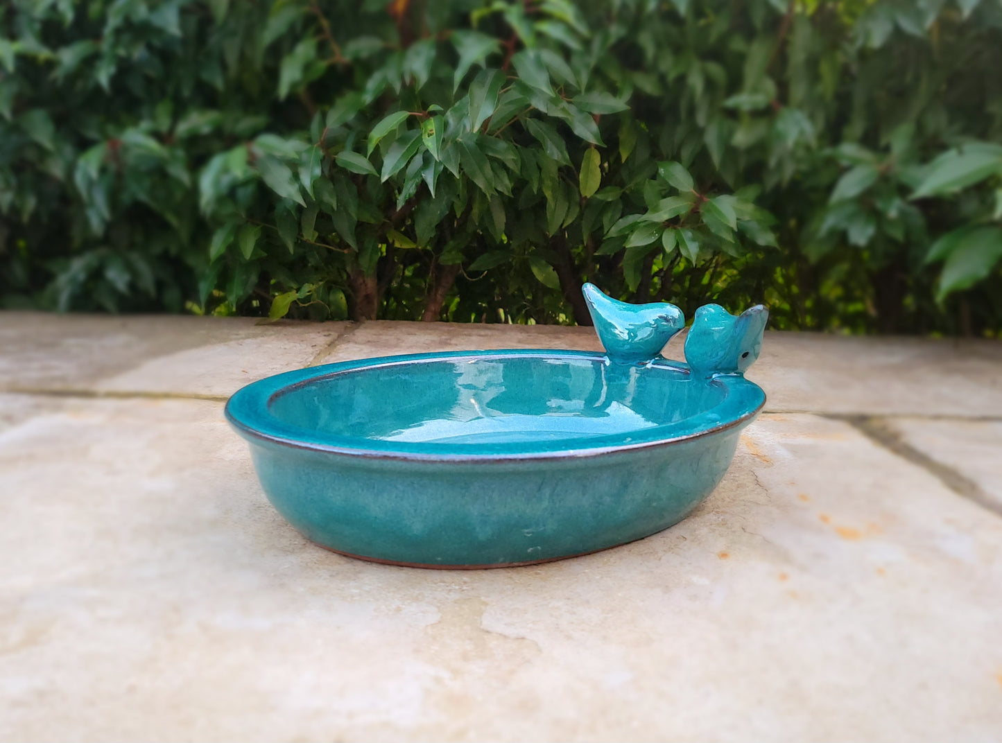 Vogelbad  Keramik oval petrol von Esschert Design