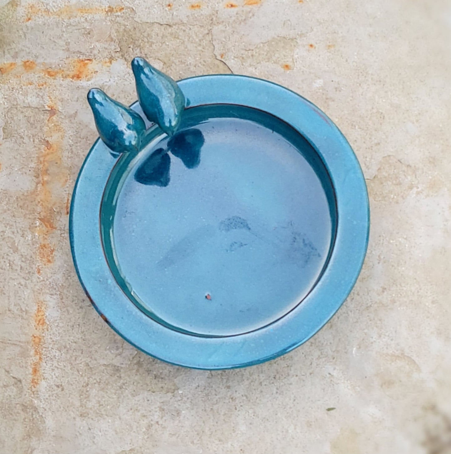 Vogelbad Keramik Petrol von Esschert Design