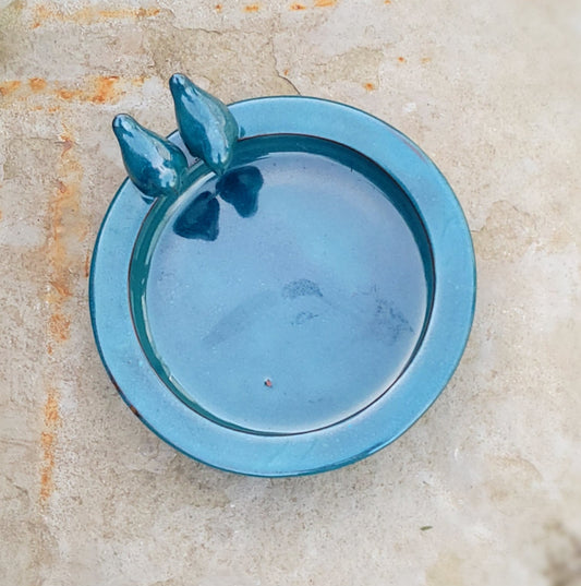 Vogelbad Keramik Petrol von Esschert Design