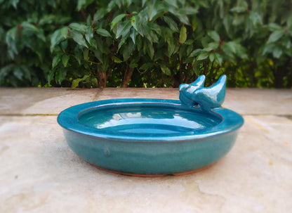 Vogelbad Keramik Petrol von Esschert Design